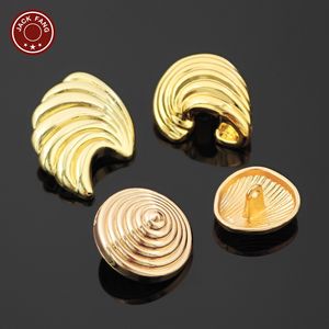 Botones Metálicos con Vástago, Botones Personalizados con Formas Irregulares, Logotipo Grabado, Botones Dorados para Ropa - Product Image 5