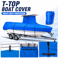 Housse de bateau Bestway T-Top 420D Oxford Polyester imperméable résistante aux UV pour bateau de pêche à console centrale 20'24''