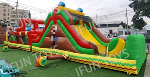 Castillo Inflable Comercial Clásico con Tobogán, Obstáculos y Diseño de los Hermanos Fontaneros, para Parques de Diversiones - Product Image 3