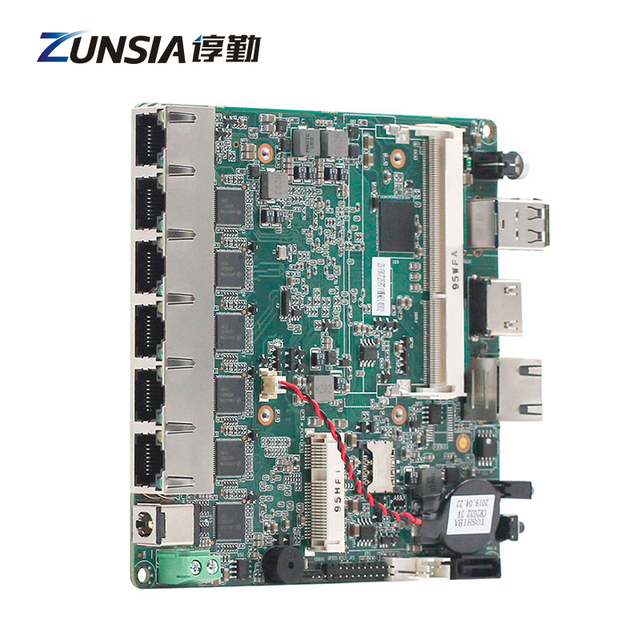 Intel Fanless Cooler 6*lan Ports Thin Client Mini Pc Motherboard J1900/J1800 Processor Max Support 8GB Ram with 2*usb