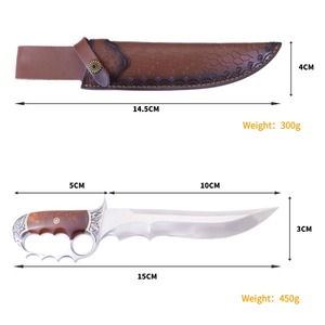 Özel el yapımı tam <span class=keywords><strong>Tang</strong></span> inşaat 7Cr çelik av bıçağı hayatta kalma bıçağı kırmızı sandal kolu ile - Product Image 5