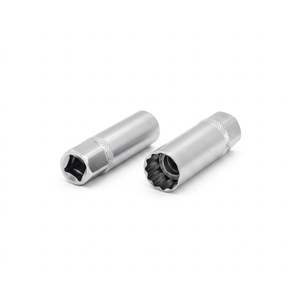 Llave de vaso magnética de pared delgada de 12 puntas y 3/8 pulgadas para bujías, material CR-V, garantía de 6 meses, herramienta automotriz OEM DIY de Taiwán - Product Image 1