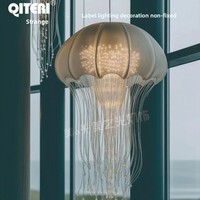 Lustre en cristal personnalisé, moderne, simple, luxueux, LED, lampe en forme de méduse pour hall d'hôtel, forme créative, lampe de hall de villa Akari