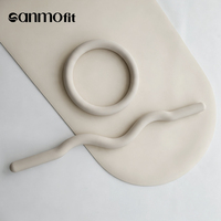Tapis de yoga en caoutchouc naturel PU beige crème, haltère annulaire en silicone, barre ondulée 3-en-1, ensemble Pilates esthétique, logo personnalisé