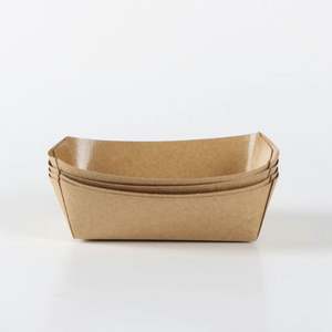 Boîte de rangement en papier kraft jetable de qualité alimentaire carrée pour frites et poisson - Product Image 3