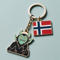 Buena calidad Noruega bandera mapa estilo colgante recuerdos turísticos Noruega llaveros Nodic vikingo barco Metal esmalte llaveros