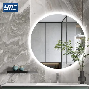 luxury chinese Round Shape Bathroom Touch Screen Smart Led Mirror Defogging Bathroom Vanity Mirror With Low Price