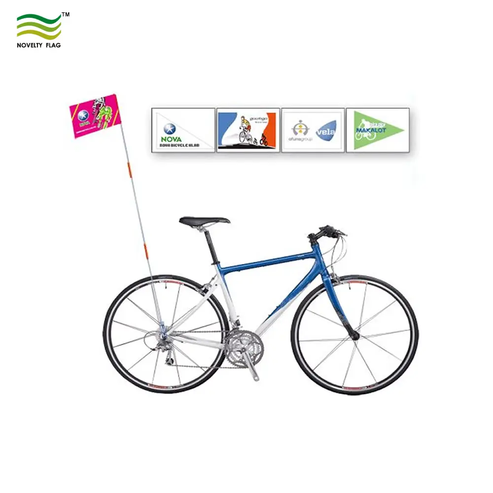 Bandeira de bicicleta para crianças, eixo de fibra de vidro com 5 pés de segurança