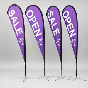 Conjunto de Banderas de Plumas de Fibra de Vidrio Personalizadas para Exteriores con Base Resistente al Agua, Tela de Poliéster Impermeable y Resistente al Viento, 60x240cm - Product Image 4