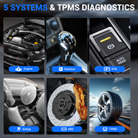 XTOOL TP380+4pcs TS100 Pro Capteur TPMS programmable, Scanner de diagnostic TPMS, Outil de réinitialisation universel pour 5 systèmes, Lecteur de codes OBD2