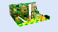Estructura de Juego Comercial Multinivel con Temática de Jungla, Tobogán, Escalada, Equipo de Juegos Interior para Centro de Entretenimiento de Centro Comercial