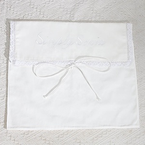 Sacchetto <span class=keywords><strong>Porta</strong></span> <span class=keywords><strong>Abiti</strong></span> in Twill di Cotone Bianco di Alta Qualità con Bordo in Pizzo, Personalizzabile con Logo Stampato, per Extension di Capelli, Scarpe e Protezione dalla Polvere - Product Image 2