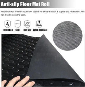 Black Buckle Anti-Slip Shock-Absorbing Insulating Wear-resistant 3mm Thickness Custom Rubber Flooring <b>Mat</b> Moulding Dot Pattern - Product Image 4