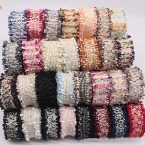 Potongan renda Rayon katun lebar 3cm untuk anak perempuan, tas garmen multiwarna gaya saluran Korea pita aksesori tenun tepi berjumbai - Product Image 1