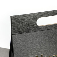 Boîte cadeau en carton texturé mat avec poignée découpée en triangle, pliable, pour gâteaux de lune et autres cadeaux alimentaires