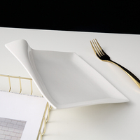 WEIYE 8/10/12 pouces plat carré assiette en porcelaine durable blanche de haute qualité pour hôtel