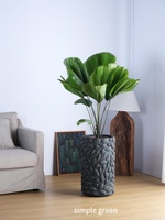 Pot Bunga Retro Mewah untuk Ruang Tamu, Model Daun Palem Merah, Tanaman Pisang, Tinggi, Berdiri di Lantai, Gaya Mid-century Wabi-sabi