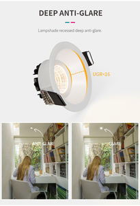 ไฟสปอตไลท์ LED แบบฝัง COB ป้องกันแสงสะท้อน สำหรับใช้ภายในบ้าน - Product Image 2