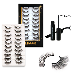 Pestañas Magnéticas Reutilizables SJ, 25 Usos, Aspecto Natural Suave, Kit Sintético con Delineador Magnético, Grosor de 0.07/0.10mm, Tamaño de Viaje - Product Image 1