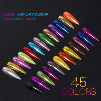 Poudre à Ongles Effet Miroir Sirène Néon Poussière à Ongles Nail Art Perle Pigment Chrome Poudre Miroir Magique