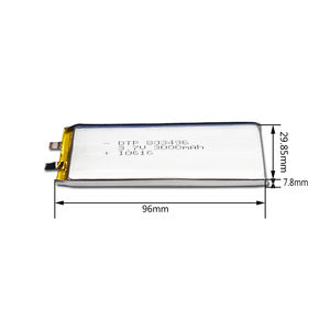 NMC 파우치 리튬 전지 3.7v <span class=keywords><strong>3000mah</strong></span> <span class=keywords><strong>Lipo</strong></span> 폴리머 배터리 3Ah 충전식 리튬 폴리머 배터리 - Product Image 2