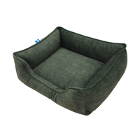 Lit pour chien rectangulaire de luxe en tissu technique PET recyclé certifié GRS, lavable en machine, facile à nettoyer avec fond antidérapant