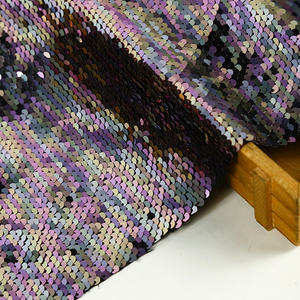 Chất Lượng Cao Nhà Máy Tùy Chỉnh 5Mm Dệt Thăng Hoa <span class=keywords><strong>Sequin</strong></span> Vải Có Thể Đảo Ngược Cho Váy Cưới Và Nhà Dệt May - Product Image 1