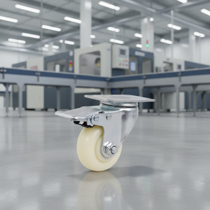 Moderne design 2,5 inch zwenkwielen transportwagenwiel, medium belastbaar, nylon rem, PP verstelbaar voor buitengebruik - Product Image 2