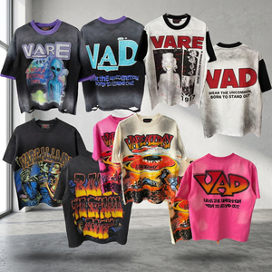 Camisetas Oversize de Algodón 100% para Hombre, Diseño Multicolor, Estampado Digital, Estilo Vintage Lavado, Efecto Desgastado, Precio Económico - Product Image 3