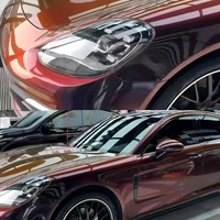 Film de protection de peinture (PPF) en TPU auto-réparateur anti-rayures, couleur caméléon noir-rouge, garantie 10 ans, pour voiture