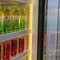 4 Transparent Glass Doors Display Fridge Air Cooling Beverage Refrigerator Cabinet for Commercial Shops Stores Supermarket