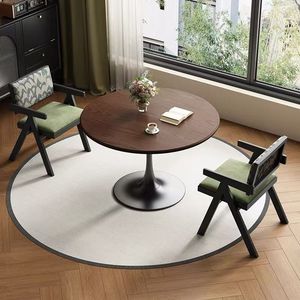Table <span class=keywords><strong>à</strong></span> <span class=keywords><strong>manger</strong></span> ronde en bois de caoutchouc de style rétro du milieu du siècle pour la <span class=keywords><strong>cuisine</strong></span>, la <span class=keywords><strong>salle</strong></span> <span class=keywords><strong>à</strong></span> <span class=keywords><strong>manger</strong></span> <span class=keywords><strong>et</strong></span> les divertissements <span class=keywords><strong>à</strong></span> domicile - Product Image 3