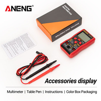 Multimètre miniature ANENG M118A 6000 points, testeur automatique True RMS avec NCV, maintien des données, voltmètres, lampe torche