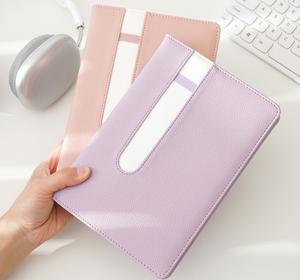 Carnet de notes/agenda en cuir PU souple de haute qualité avec logo personnalisé, couverture rigide et porte-stylo cousu sur la couverture - Product Image 4