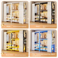 Armoire multi-niveaux réglable de type étagère ; Étagère de rangement en acier laminé à froid pour chambre à louer ; Porte-vêtements ouvert pour chambre à coucher et maison