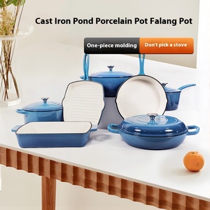 Sartén multifuncional para estofado <span class=keywords><strong>de</strong></span> sopa para el hogar <span class=keywords><strong>de</strong></span> diseño clásico, olla <span class=keywords><strong>de</strong></span> momia <span class=keywords><strong>de</strong></span> hierro fundido esmaltada con superficie <span class=keywords><strong>de</strong></span> cocción <span class=keywords><strong>antiadherente</strong></span> - Product Image 4