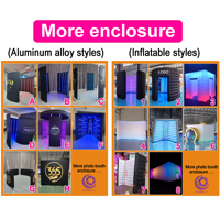 Mini cabine photo portable 12,9'' pour appareil photo reflex numérique, selfie et iPad, avec support ovale LED à angle réglable, télécommande et lumière RGB