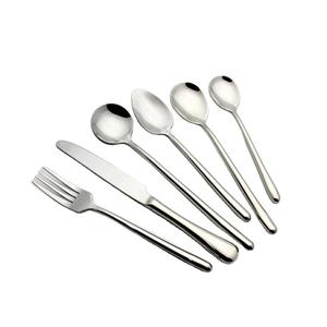 Juego de cubiertos de acero inoxidable con mango liso redondo Chapado en plata Juego de cubiertos de acero inoxidable real con mango audaz - Product Image 1