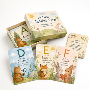 Cartes éducatives personnalisées OEM pour enfants : Jeu de cartes d'affirmation, apprentissage de l'alphabet, cartes flash en papier épais pour enfants, cartes cognitives - Product Image 2