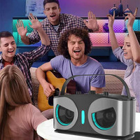 Owl pour Ensemble Microphone sans Fil Haut-Parleur KTV Audio Haute Résolution Batterie Rechargeable Portable Écologique pour Utilisation Extérieure et Domestique