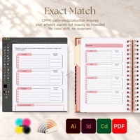 Agenda de prière chrétienne française personnalisé A5 avec couverture géométrique en papier, spirale et dorure rose, 2026-2027, avec coffret cadeau