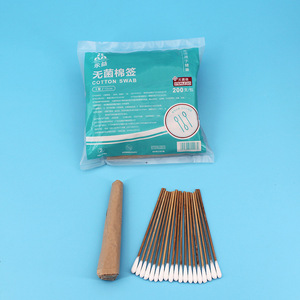 Hisopos de algodón de 12 cm personalizados, de una sola cabeza, de bambú carbonizado, desechables, estériles, para desinfección de bebés y niños pequeños. - Product Image 2