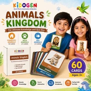 KIDOGEN Animal <b>Kingdom</b> Flash Cards for Kids | Sea, Wild & Domestic Animals Learning Cards | Preschool & Kindergarten Educational - Product Image 6