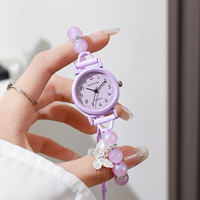 FENYI Vente en gros Montre à quartz pour femme, design unique, bracelet perlé papillon, style sport décontracté, cadeau