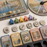 Jeu de société d'art impressionniste personnalisé, jeu de stratégie, exposition, itinéraire, curation, jeu de table pour musées, galeries, éducation