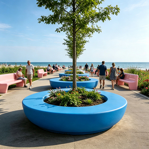 Artistic Public Seating Custom Tree Surround <b>Stools</b> for Street Landscape Decoration Zone - Product Image 4