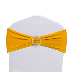 Elastic Spandex Chair Bands With Buckle For Wedding Decorations
