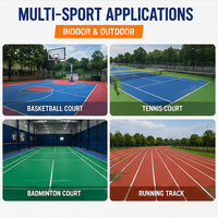 Matériau de construction de terrain de basketball en PU silicone, surface de sol sportif pour les écoles, les parcs et les communautés