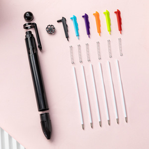 बहु-रंग प्लास्टिक बॉलपॉइंट पेन छात्रों पर क्लिक-टाइप <span class=keywords><strong>6</strong></span>-इन-1 नारंगी बहुक्रियाशील रचनात्मक स्टेशनरी जर्नल पेन - Product Image 4