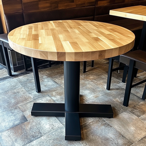 Rắn Maple gỗ Bảng <span class=keywords><strong>Tops</strong></span> cho nhà hàng và Vanity sử dụng UV kết thúc 4 chỗ ngồi đường kính 36-inch <span class=keywords><strong>butcher</strong></span> khối trong màu sắc tự nhiên - Product Image 1